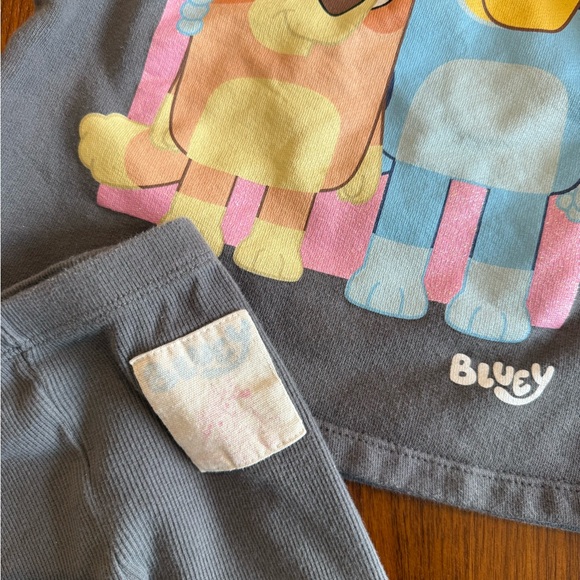 Zara Gray Cartoon Print Hoodie and Pants Set - Picture 2 of 3